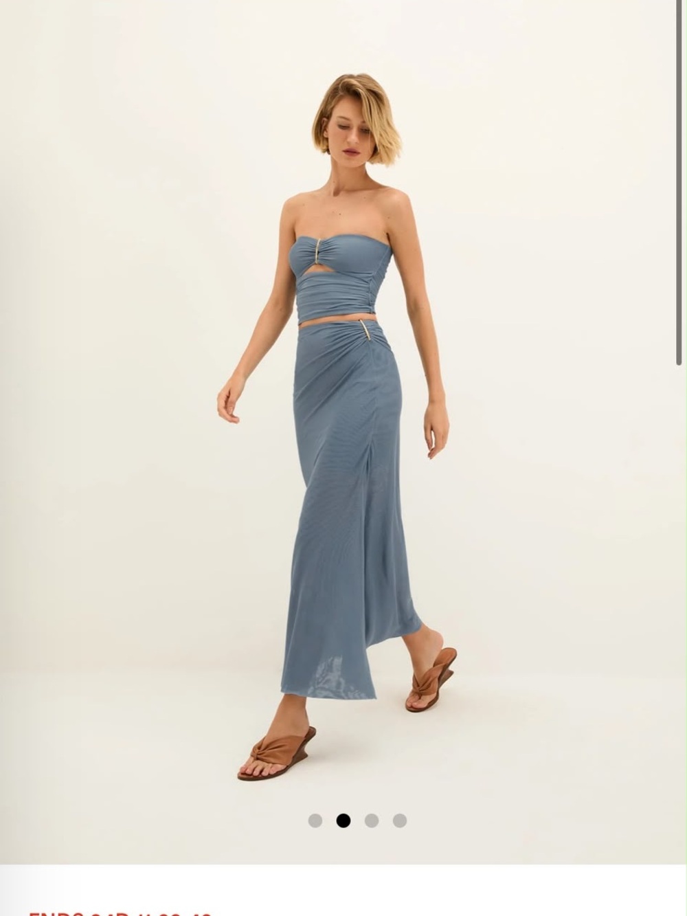 VIX Paula Hermanny Amira skirt and fae top blue set